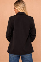 Maxine Black Ruched Sleeve Blazer