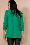 Maxine Bright Green Ruched Sleeve Blazer