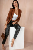 Maxine Brown Ruched Sleeve Blazer