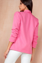 Maxine Bubble Gum Pink Ruched Sleeve Blazer