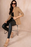 Maxine Camel Ruched Sleeve Blazer