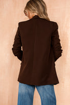 Maxine Chocolate Ruched Sleeve Blazer