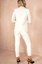 Maxine Cream Ruched Sleeve Blazer