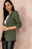 Maxine Khaki Ruched Sleeve Blazer