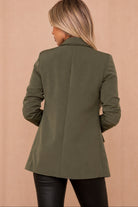 Maxine Khaki Ruched Sleeve Blazer