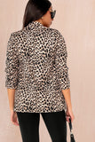 Maxine Leopard Print Ruched Sleeve Blazer