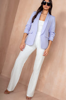 Maxine Lilac Ruched Sleeve Blazer