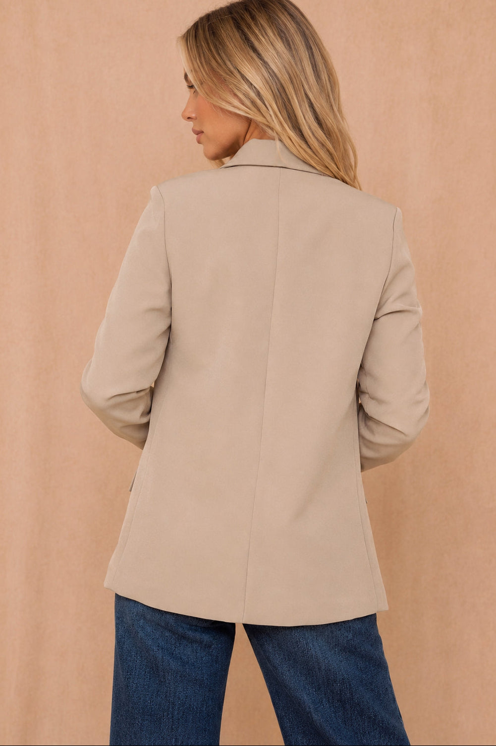 Maxine Mushroom Ruched Sleeve Blazer
