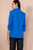 Maxine Royal Blue Ruched Sleeve Blazer