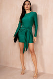 Meara Green Slinky Dress