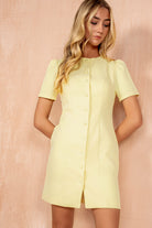 Megan Lemon Button Up Dress