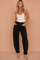 Melanie Black Denim Mom Jeans