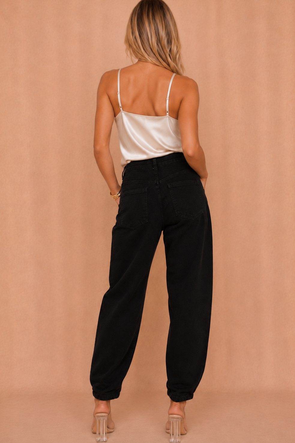 Melanie Black Denim Mom Jeans