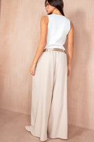 Melinda Stone Belted Wide Leg Trousers