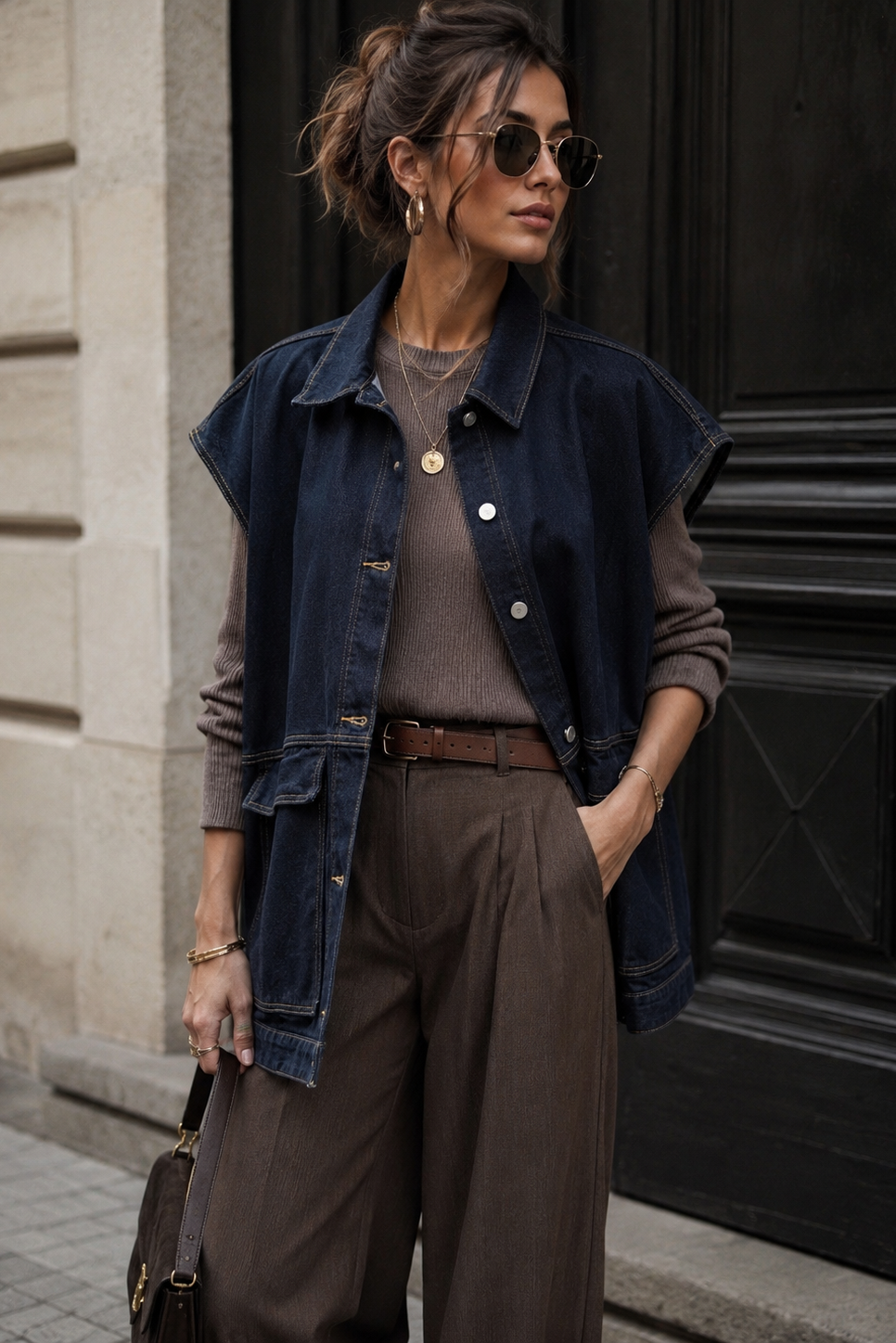 Melody Indigo Denim Sleeveless Jacket