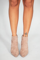 Mia Taupe Suedette Ankle Boots