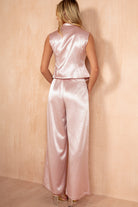 Mila Pink Satin Waistcoat Co Ord