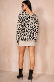 Milani Camel Animal Print Knit Jumper