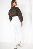 Milani Khaki Cropped Bomber Jacket