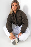 Milani Khaki Cropped Bomber Jacket