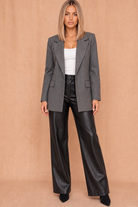 Mindy Grey Shoulder Padded Blazer