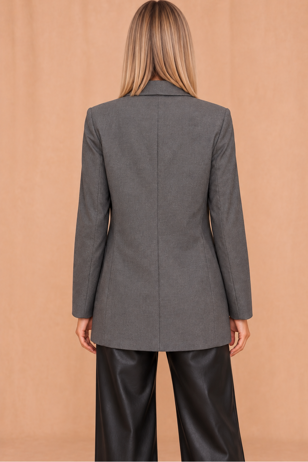 Mindy Grey Shoulder Padded Blazer