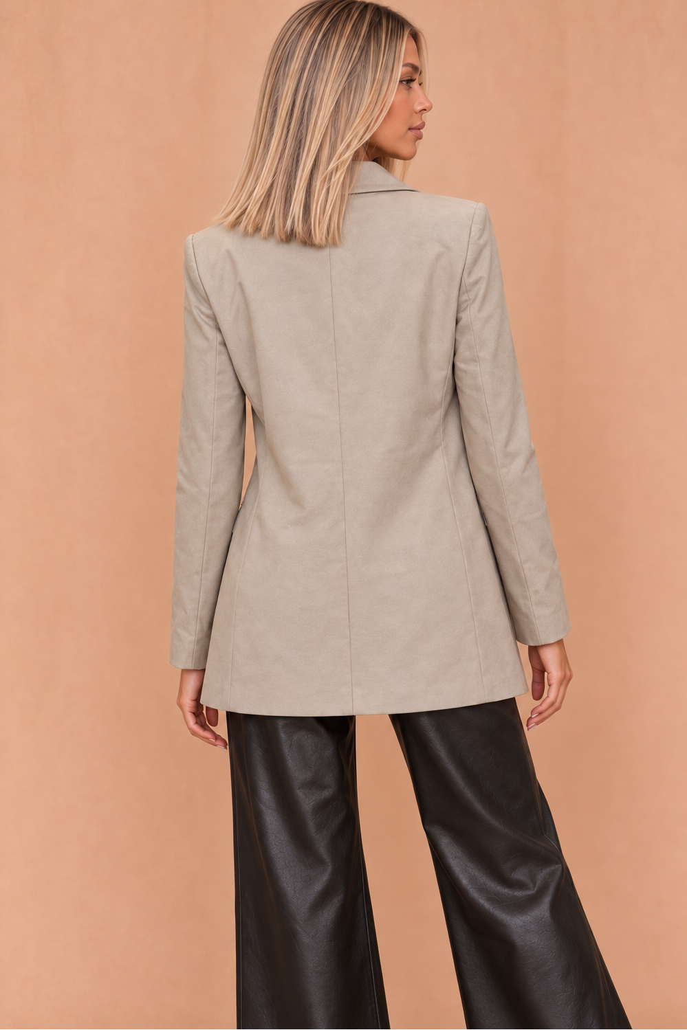Mindy Stone Shoulder Padded Blazer