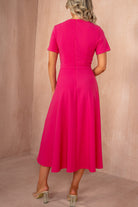 Minta Pink Bow Detail Midi Dress
