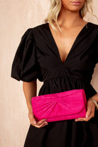 Miranda Fuchsia Suedette Detachable Chain Bag