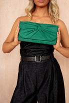 Miranda Green Suedette Detachable Chain Bag