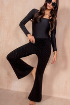 Missy Black Sparkle Flared Trousers