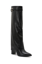 Mo Black Fold Over Knee High Boots