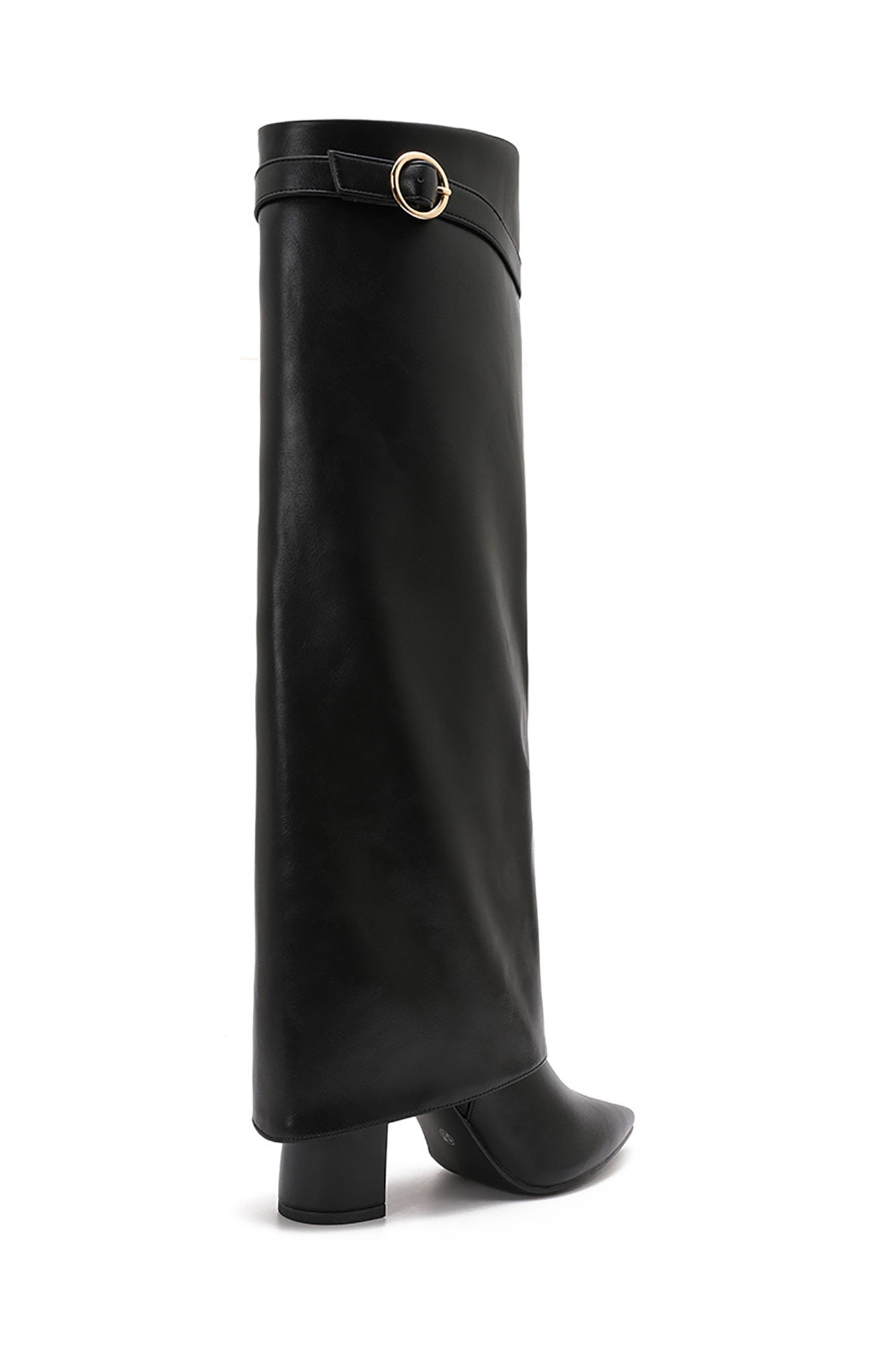Mo Black Fold Over Knee High Boots