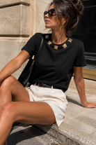 Monica Black Cotton T Shirt