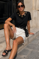 Monica Black Cotton T Shirt