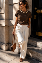 Monica Chocolate Cotton Jewel T Shirt