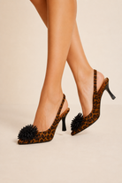 Muireann Leopard Print Suedette Slingback Heels