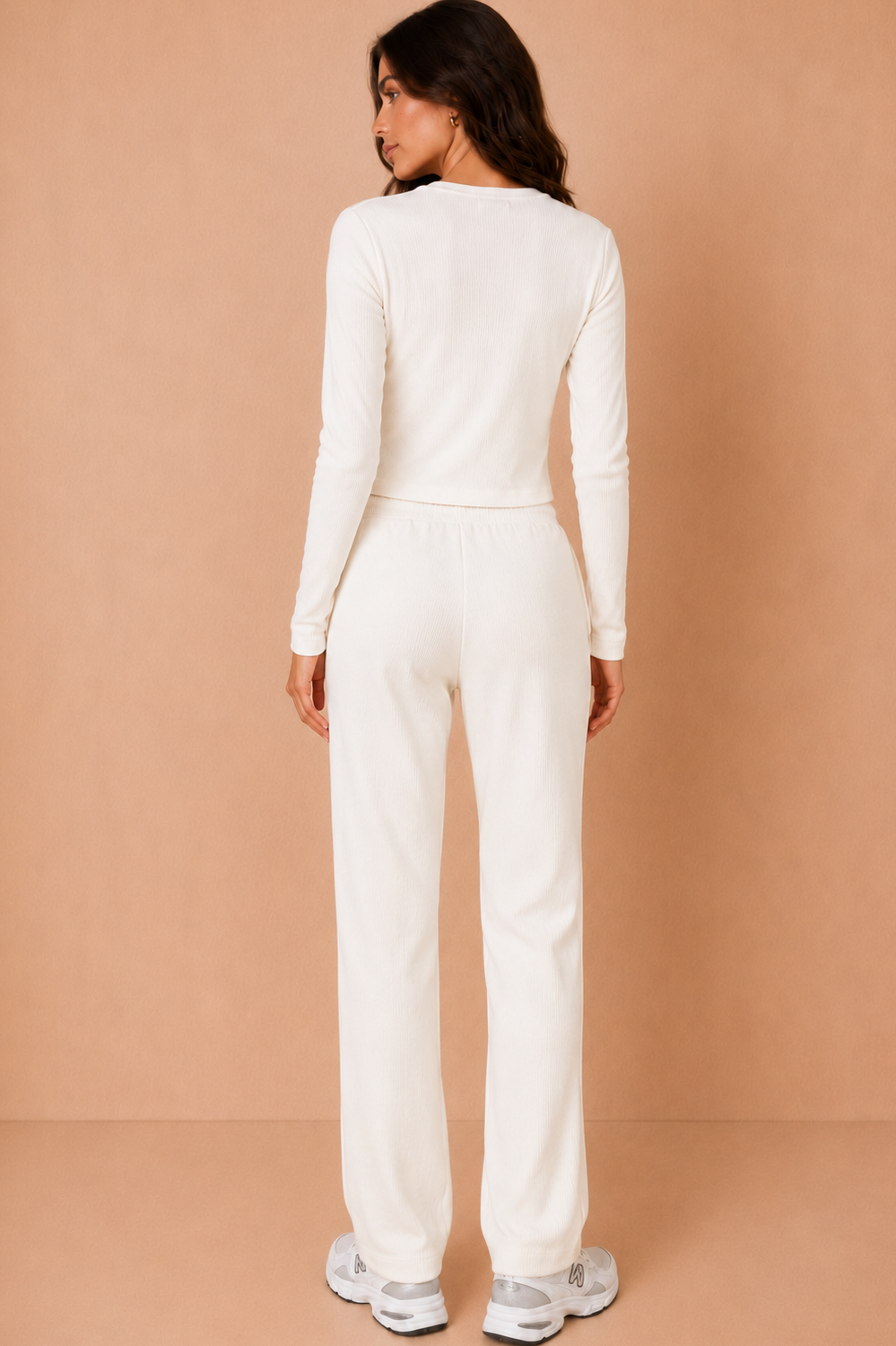 Myla Ivory Ribbed Button Front Co Ord