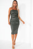 Myles Khaki Faux Leather Dress