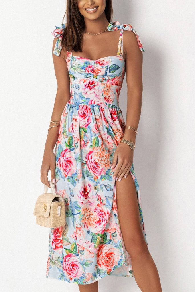 Nairobe Baby Blue and Pink Floral Dress