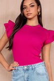 Nala Fuchsia Knit Ribbed Top