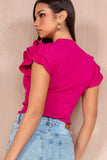 Nala Fuchsia Knit Ribbed Top