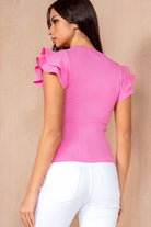 Nala Pink Knit Ribbed Top