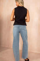 Nancy Black Knit Sleeveless Fitted Top