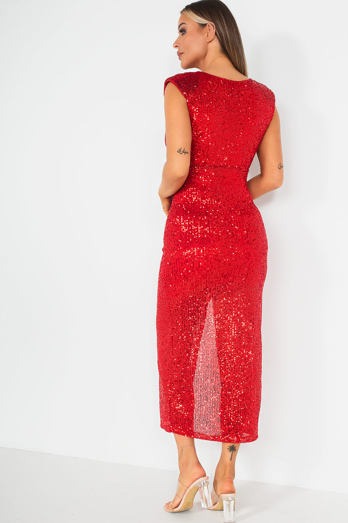 Sequin knot front store dress