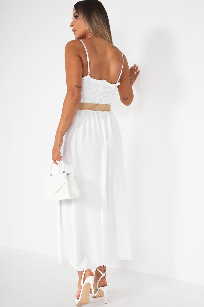 Nariyah White Belted Dress