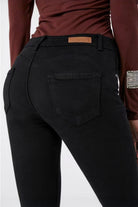 Natalia Black Mid Rise Skinny Jeans