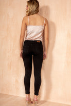 Natalia Black Mid Rise Skinny Jeans