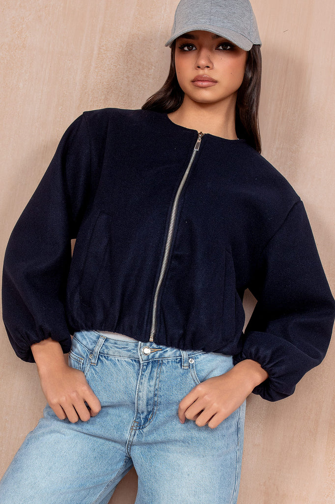 Natasha Navy Bomber Jacket