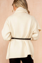 Nayeli Cream Heavy Knit Belted Scarf Cardigan